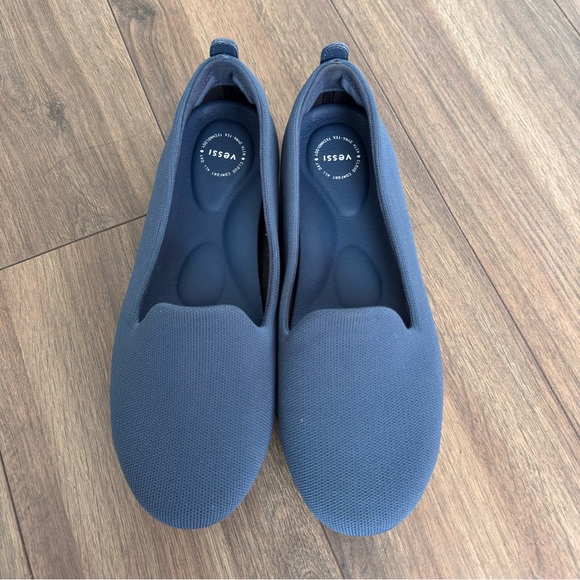 Vessi Shoes - VESSI market flat Women's Navy Knit Slip-On Flat Shoe size 8.5